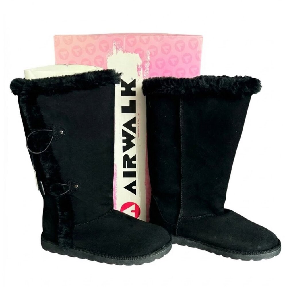 NEW in Box Airwalk Women's Myra Tall Black Winter Boots Size 6 Fuzzy Warm - Picture 1 of 6